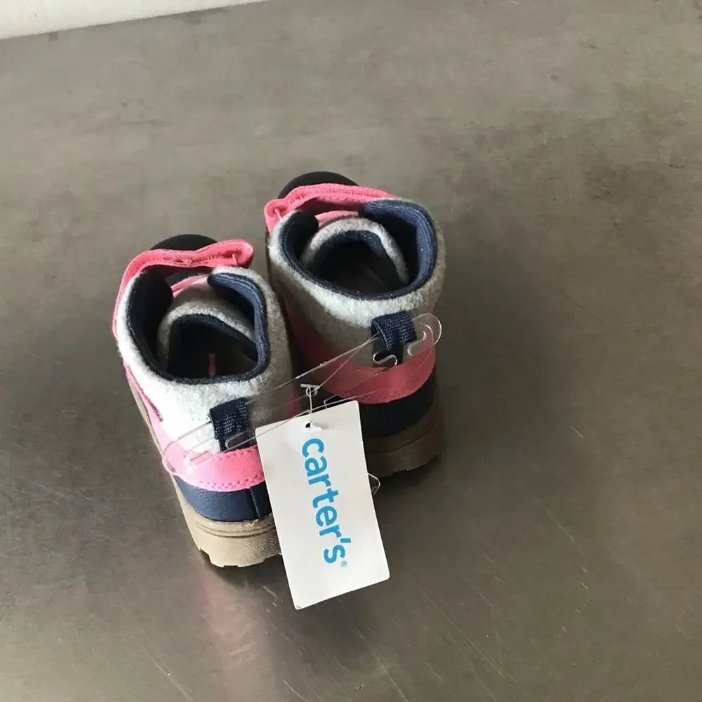 NWT Carters Pink, Blue and Gray Winter Boot 9